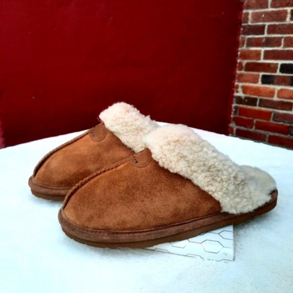 Bearpaw Loki II Scuff Slippers Shearling Lined Suede Slip On
